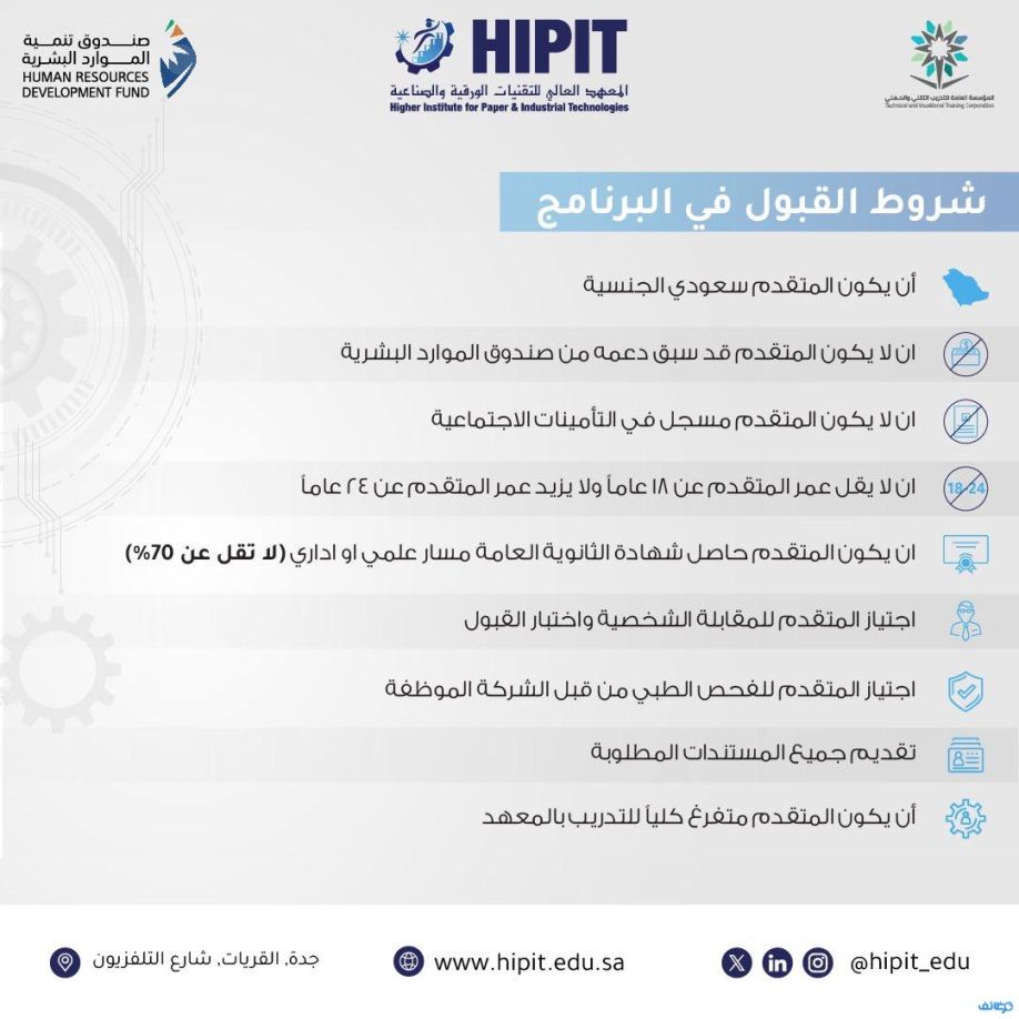 المعهد العالي للتقنيات الورقية والصناعية يتيح تدريب مبتدئ بالتوظيف